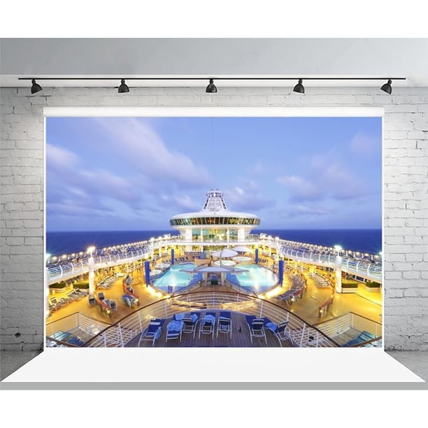 10x8ft Cruise Ship Photo Backdrop - Luxury Yacht Nautical Theme For Parties, Birthdays & Photoshoots