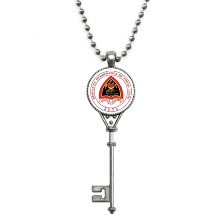 dili east timor national emblem pendant vintage necklsilver key jewelry
