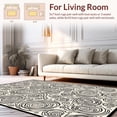 thumbnail image 2 of ODIKA 8'x10' Machine Washable Non-Slip Area Rug, Elegant Rosette High Traffic Rug, Beige, 312574, 2 of 7