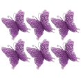thumbnail image 1 of Decoración de mariposa con purpurina, adornos de mariposa ahuecados con Clip, artesanía de mariposa Artificial Linda para árbol de Navidad, 6 piezas, 1 of 4
