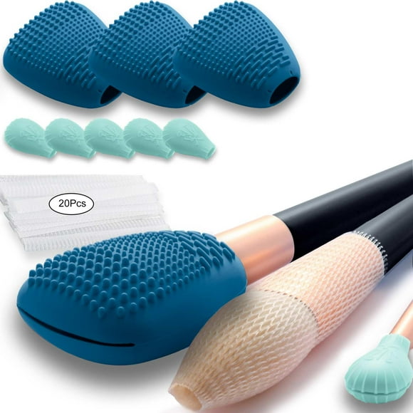 Soporte para brochas de maquillaje y almohadilla limpiadora de silicona Travel Blue
