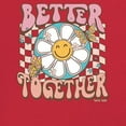 thumbnail image 3 of Better Together Women's Long Sleeve T-shirt Vintage Retro Boho Style 70s Floral Vibe Hippie Peace Love Friendship Bohemian, 3 of 7