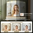 thumbnail image 4 of Yoneston Makeup Vanity Desk with Sliding Mirror & Adjustable Dimmable Hollywood Lights, Lady Dressing Table with 3 Open Shelves & 2 Drawers for Bedroom, White, 4 of 7