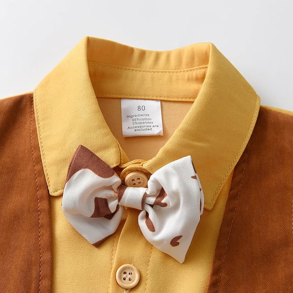 Vedolay Pants Outfits for Boys Toddler Boy Clothes Fall Outfits Square Neck Puff Long Sleeve Top Tops Pant Sets,Yellow 3-4 Years