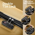thumbnail image 5 of IVV Vintage 4-Piece Luggage Set, 16/20/24/28 Inch Vertical Stripe Suitcases in Mustard Yellow, ABS Lightweight Luggage with Aluminum Telescopic Handle and 360° Silent Spinner Wheels, 5 of 9