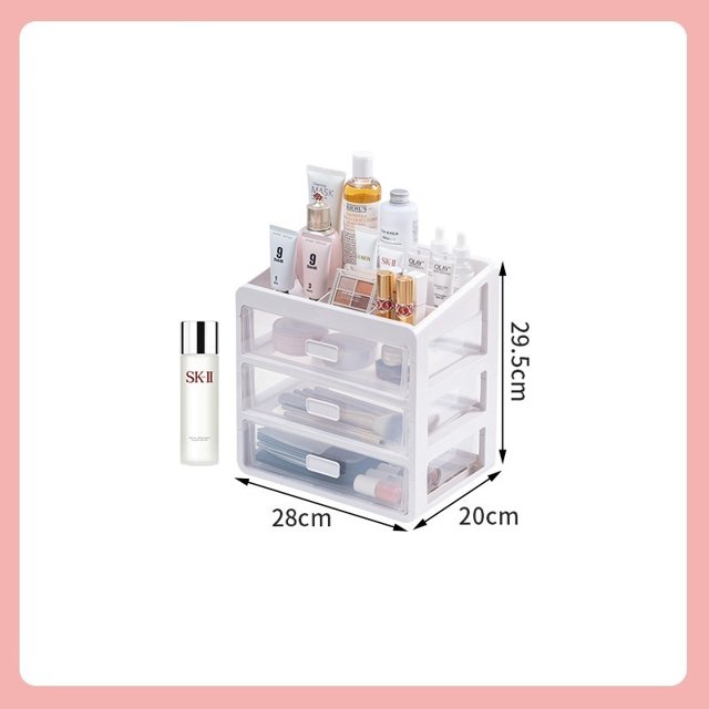 Caja de almacenamiento de cosméticos, cajón transparente, estante de almacenamiento de escritorio, tocador, caja de maquillaje, estante for productos de cuidado de la piel