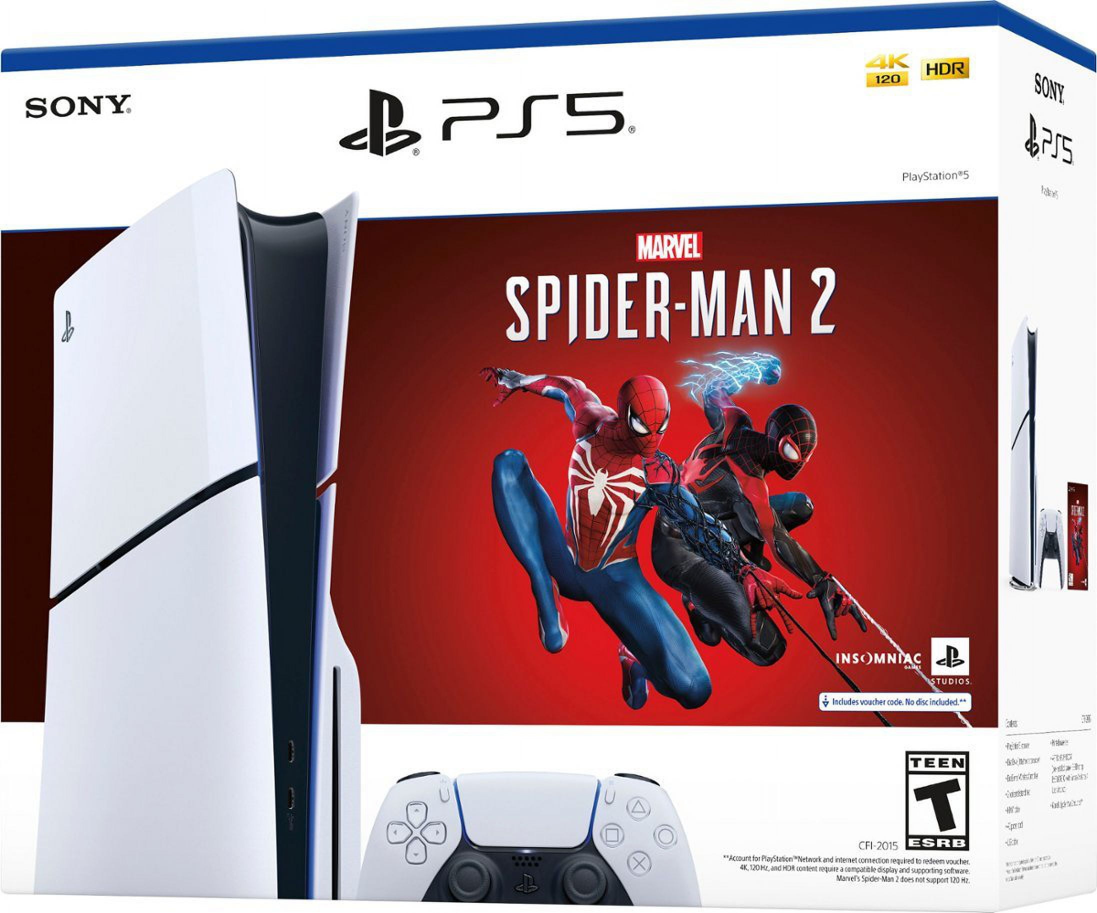 Sony PlayStation 5 (PS5) Gaming Console - Disc Version, Spider-Man 2 Bundle, Extra Controller, White Slim Edition - Walmart.com Sony PlayStation 5 (PS5) Gaming Console - Disc Version, Spider-Man 2 Bundle, Extra Controller, White Slim Edition - Walmart.com