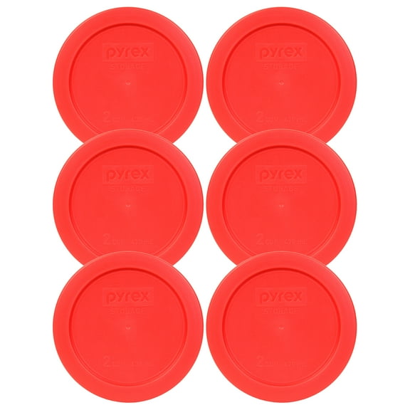 Pyrex 7200-PC Red Plastic Storage Replacement Lid Cover (6-Pack)