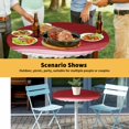 thumbnail image 6 of Elastic Fitted Round Tablecloth, Red Ombre Waves Waterproof Stretch Table Cover for 55"-60" Tables, Abstract Art Gradient Modern Washable Outdoor Tablecloths for Patio, Picnic, Camping, 6 of 9