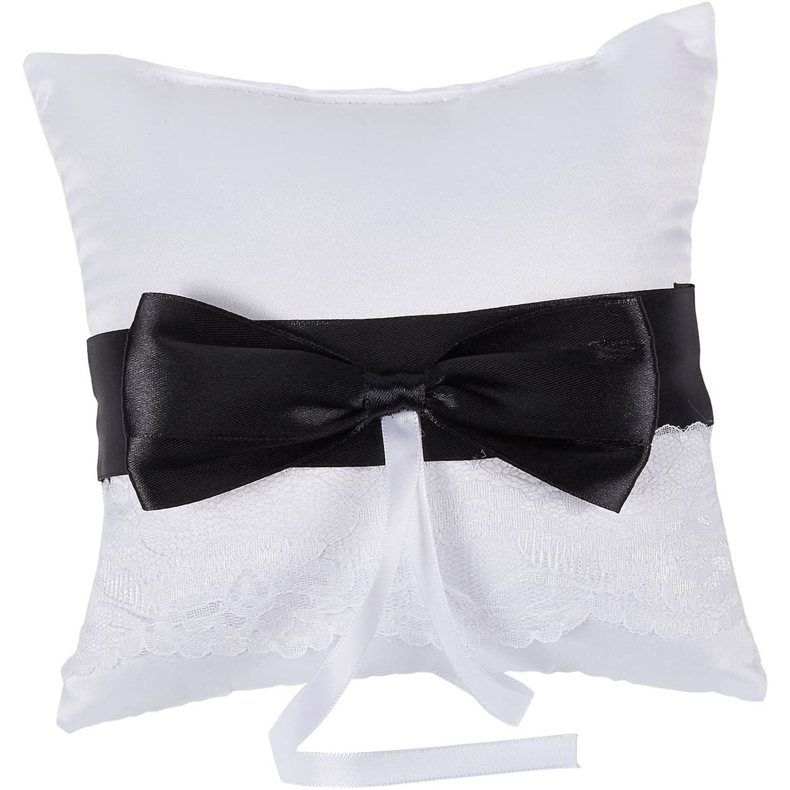 Home Room Satin Flower Bowknot Wedding Ring Bearer Cushion Pillow Lace Floral US 