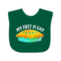 Inktastic My 1st Pi Day Blue Green Pie Pan Pun Boys or Girls Baby Bib