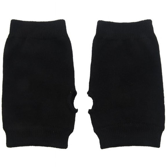 Quaqdae Black Elastic Combed Cotton Fingerless Gloves for Women
