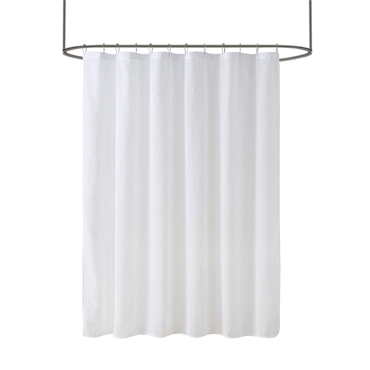 MAYEERTY White Sheer Bathroom Shower Curtains with 12 pcs Hooks,72" x 72"