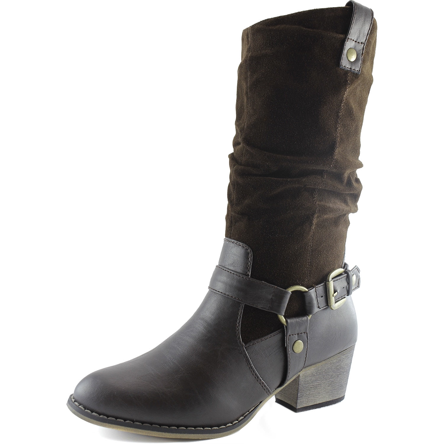women's tall boots low heel