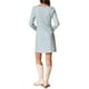 thumbnail image 3 of Vestido de tweed para mujer Inspire Chic, de manga larga, escote cuadrado, largo hasta la rodilla, color azul, 3 of 6
