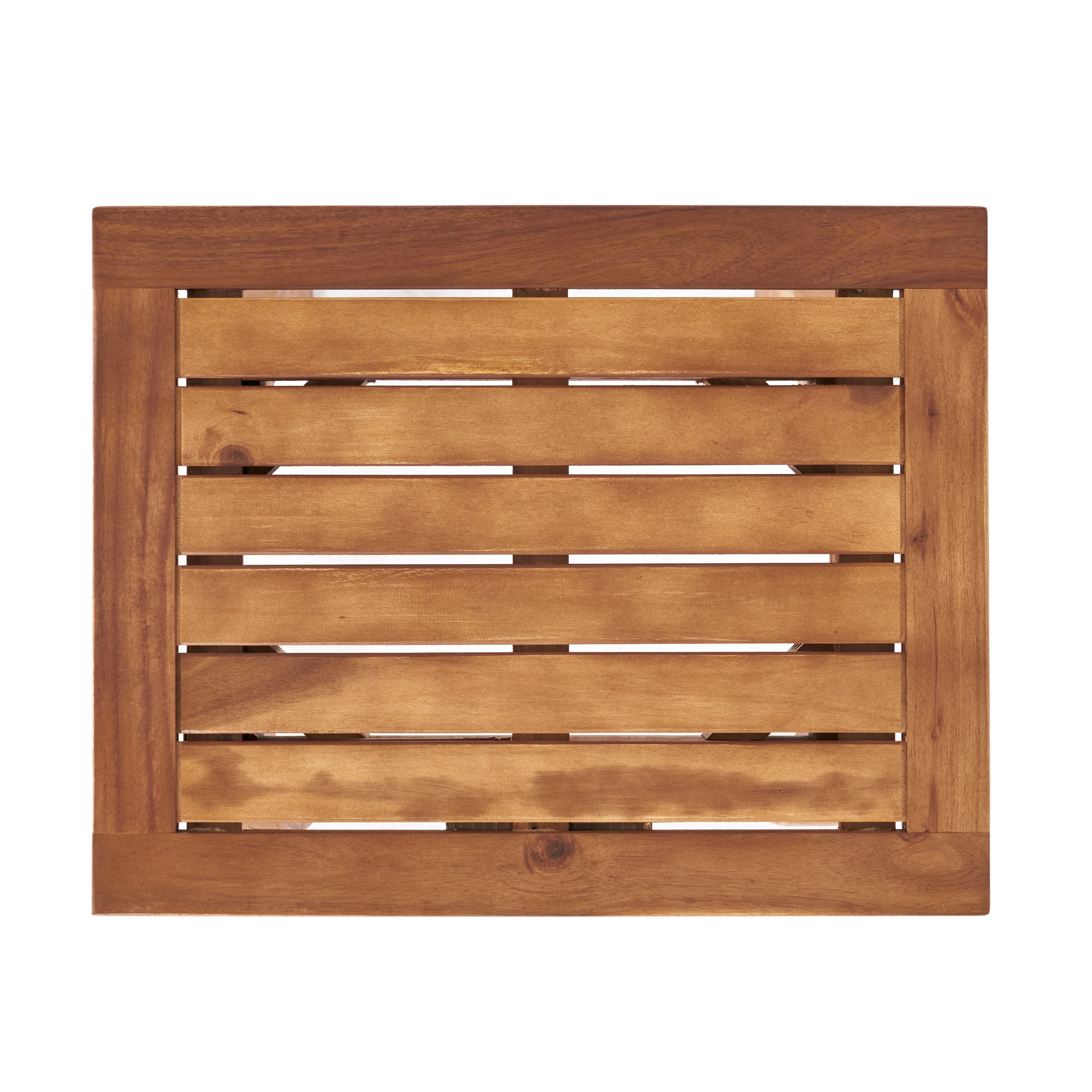 Carlo Outdoor Rectangular Acacia Wood Accent Table, Brown & Teak Finish