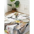 thumbnail image 3 of Easter Suqare Tablecloth - 54 x 54 Inch, Easter Bunny Spring Watercolor He Is Risen Flowers Waterproof & StainResistant Tablecloth, Washable Oil-proof Table Cover for Dining/Party/Wedding/Buffet, 3 of 9