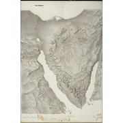24"x36" Gallery Poster, cia terrain map of Sinai Peninsula