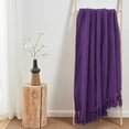 thumbnail image 4 of Home Soft Things Reversible Tweed Throw Blanket, Super Soft & Cozy - Imperial Purple, 60x80", 4 of 9