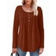 thumbnail image 2 of Camisas de Larga para Mujer, Conjuntos de Otoño, Cuello Redondo, Túnicas Casuales, Blusas de Moda, Ropa de Moda. Marrón Oscuro L, 2 of 6