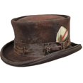 thumbnail image 1 of Mid Crown Red Top Hat Unisex Hat Steam Punk Hat Cylinder Wool Felt Top, 1 of 5