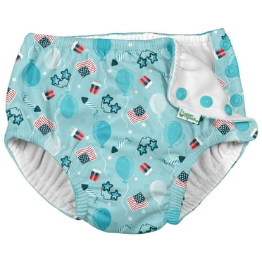 i Play Boys Reusable Absorbent Baby Swim Diapers Navy Fish Geo 6 Months