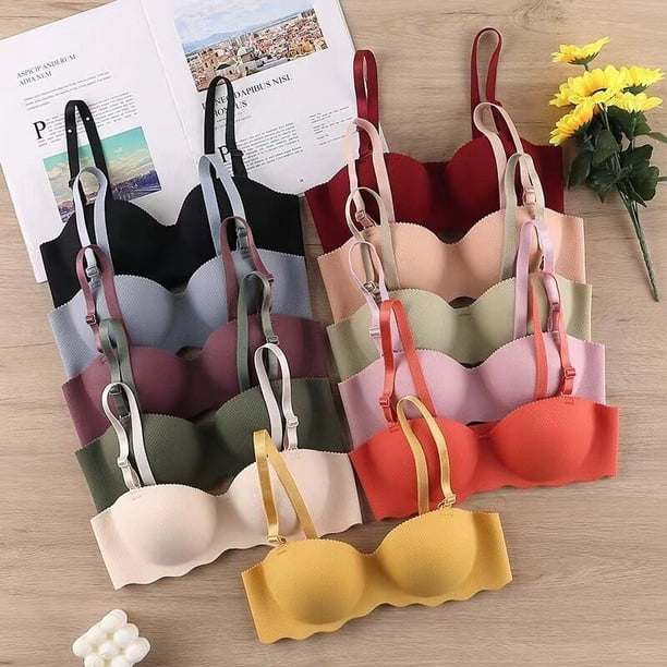 Women Seamless Bra Kids No Wire Push Up Underwear Girls Students Breathable Thin 12 Colors Bras716 He Qiyong unisex