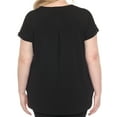 thumbnail image 3 of White Mark Folded Short Sleeve Solid Top (Women's Plus), 3 of 6