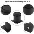 thumbnail image 3 of Juego de 4 patas ajustables para muebles de 2 pulgadas / 50 mm, patas de sofá redondas de acero inoxidable, patas de muebles de repuesto de 2 pulgadas de diámetro para silla, tocador y mesa de centro JAMW Sencillez, 3 of 5