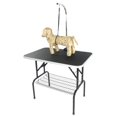 thumbnail image 2 of Pefilos 32" Foldable Pet Grooming Table for Dogs with Mesh Tray and Adjustable Arm Silver Base with Black Table, M, 2 of 14