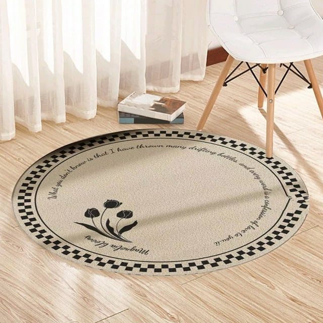 Tyidzon Door Mat Round Carpet Living Room Coffee Table Blanket Bedroom Bedside Blanket Cloakroom Rocking Chair Floor Mat
