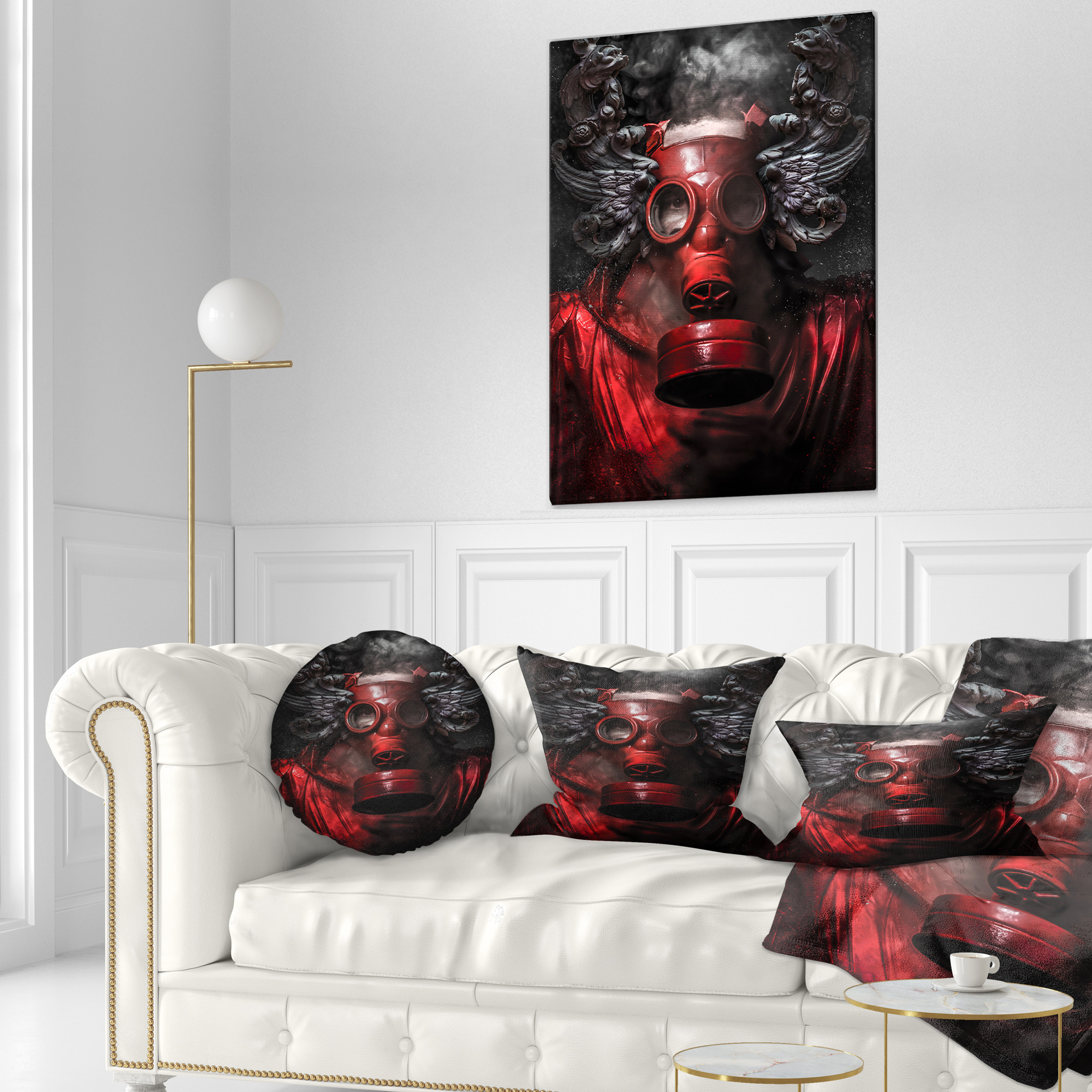 Designart Nuclear Attack - Contemporary Throw Pillow - 12x20