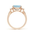 thumbnail image 2 of ANGARA Natural Cushion 3.5 ct Aquamarine Solitaire Ring with Diamond Accents in 14K Rose Gold for Women (Size-10mm) | March Birthstone, Anniversary, Jewelry Gift for Women | Natural Aquamarine Ring, 2 of 8
