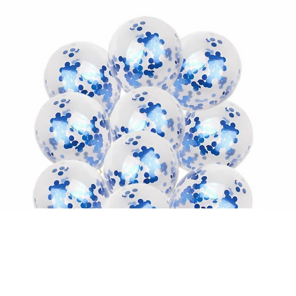 Rucky home 10Pcs 12 Inch Foil Latex Confetti Balloon Set Wedding Birthday Baby Shower Blue