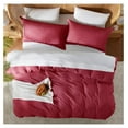 thumbnail image 5 of KriKac Burgundy Red California King Duvet Cover Sets - Soft Double Brushed Cal King Duvet Cover, 3 Piece, with Button Closure, 1 Duvet Cover 104x98 inches and 2 Pillow Shams, 5 of 9