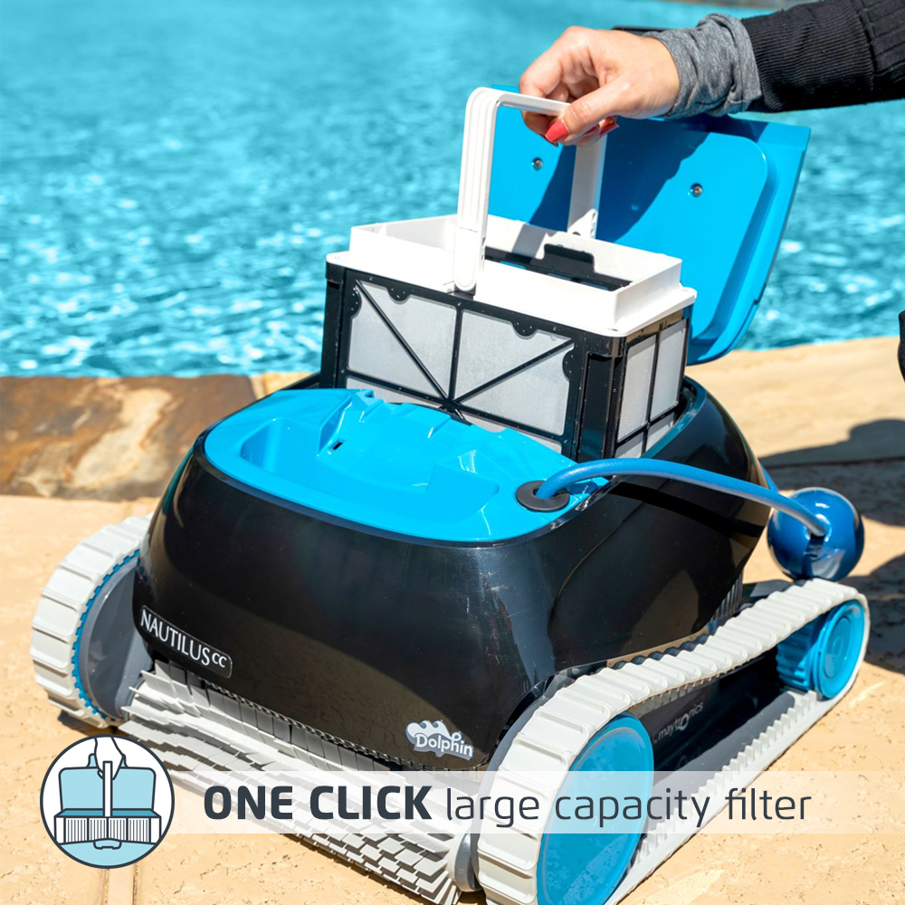 Dolphin Nautilus CC Automatic Robotic Pool Cleaner - Ideal for Above and In-Ground Swimming Pools up to 33 Feet - with Large Capacity Top Load Filter Basket - image 3 of 8
