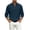Dark Blue, variant on Mens Corduroy Henley Shirts Casual Lightweight Long Sleeve Pullover T-Shirt Beach Yoga Hippie Tops