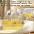 thumbnail image 4 of Dwarf Hamster Cage Clear Plastic Small Hamster Cage Portable Carrier with Water Bottle Exercise Wheel Bathtub Box Set Toy for Dwarf Baby Hamster (Pink), 4 of 8