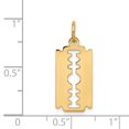 thumbnail image 3 of Diamond2Deal 14K Yellow Gold Razor Blade Charm Pendant for Men (L- 0.99 in, W- 0.48 in), 3 of 4