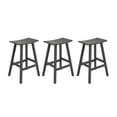 thumbnail image 3 of WestinTrends Malibu HDPE Outdoor Patio 29" Bar Stool Saddle Seat (Set of 3), Gray, 3 of 11