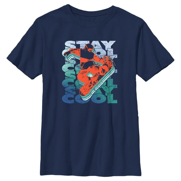 Boy's Lost Gods Stay Cool Graphic Tee Navy Blue Large