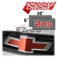 thumbnail image 2 of 2Pcs 5"x10" Chevy Emblem Bowtie Anodized Chrome Bronze Vinyl Wrap Sticker Decal Film Sheet, 2 of 7