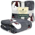 thumbnail image 3 of PAVILIA Christmas Snowman Throw Blanket | Grey Christmas Fleece Blanket | Soft, Plush, Warm Winter Cabin Throw, 50x60 (Grey Snowman), 3 of 9