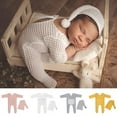 thumbnail image 6 of harmtty 1 Set Baby Photography Romper Great Flexibility Jacquard Pattern Infants Jumpsuit Adorable Newborn Photography Props Crochet Outfit,White, 6 of 7