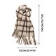thumbnail image 3 of Bufanda de invierno cálida para mujer, tipo chal grande, ideal para clima frío. Bufanda larga de punto grueso a cuadros marrón y negro. Manta tipo bufanda con flecos, suave y ligera, unisex., 3 of 4