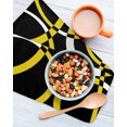 thumbnail image 3 of Yellow Geometric Kitchen Dish Towels for Drying Dishes Set of 3, Modern Abstract Simple Lines Black Waffle Weave Microfiber Hand Tea Bathroom Towels Quick Dry & Absorbent Towel 12x12, 3 of 7