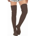 thumbnail image 2 of QIANJIA Women's Cable Knitted Thigh High Boot Socks Extra Long Winter Stockings Over Knee Leg Warmers, 2 of 4