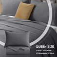 thumbnail image 6 of CJC Quilted Duvet Cover Set 3-Piece – Soft All-Season Bedspread with 2 Pillow Shams (220x240 cm / 87x94 in, Dark Gray), 6 of 9