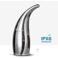 Upgrade Automatic Soap Dispenser, Touchless Infrared Motion Sensor Soap Dispenser, IPX6 Waterproof Hands-free Auto Hand Soap Dispenser with Soap Liquid Remaining Amount Prompt, 300ml, Silver, S737