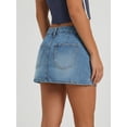 thumbnail image 3 of EMMIOL Women's Mid-Low Waisted Stretch Denim Mini Skort Y2K Casual Jean Skirt with Built-in Shorts, 3 of 7